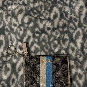 Coach Black and Blue Keychain Wallet